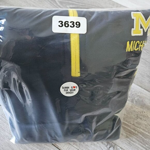 University Of Michigan Wolverines 1/2 Zip Pullover Running Hoodie Sweatshirt L - Picture 14 of 15